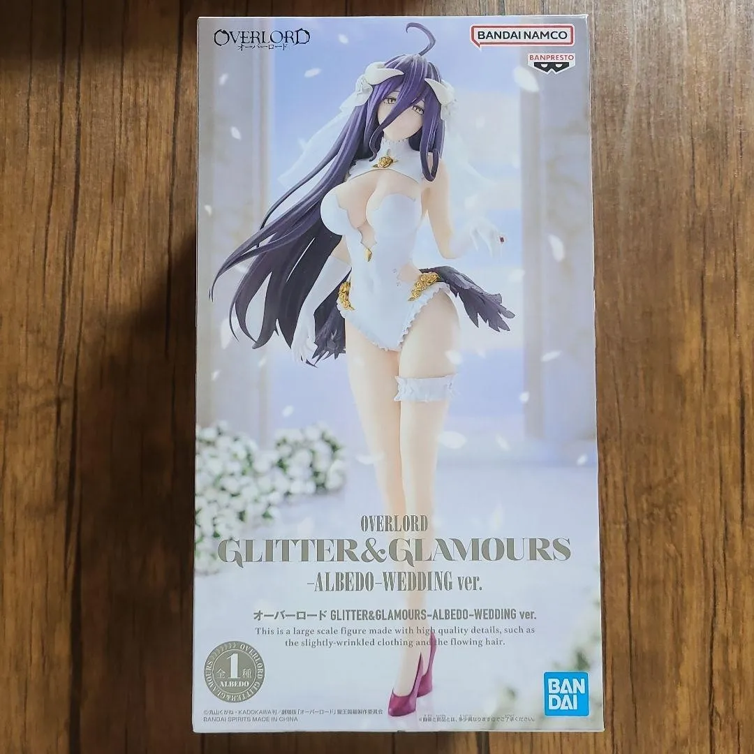 

Original Bandai Overlord Glitter&Glamours Albedo Wedding Dress Anime Figure Action Figures Model Figurine Collection Toy