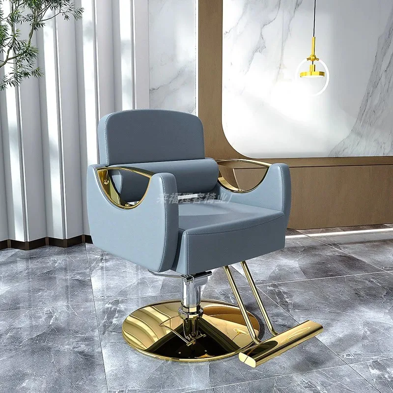 Luxury Stylish Barber Chair Folding White Design Hairstylist Makeup Chair Nordic Adjustable Silla Barberia Salon Furniture