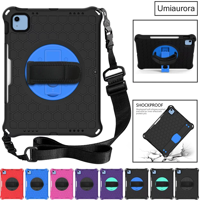 

For IPad Mini A17 Pro 10.5 Air 9.7 7th 8th 9th 10.2 10th 10.9 11th Gen 11 inch A16 Shockproof EVA Tablet Case Stand Strap Funda