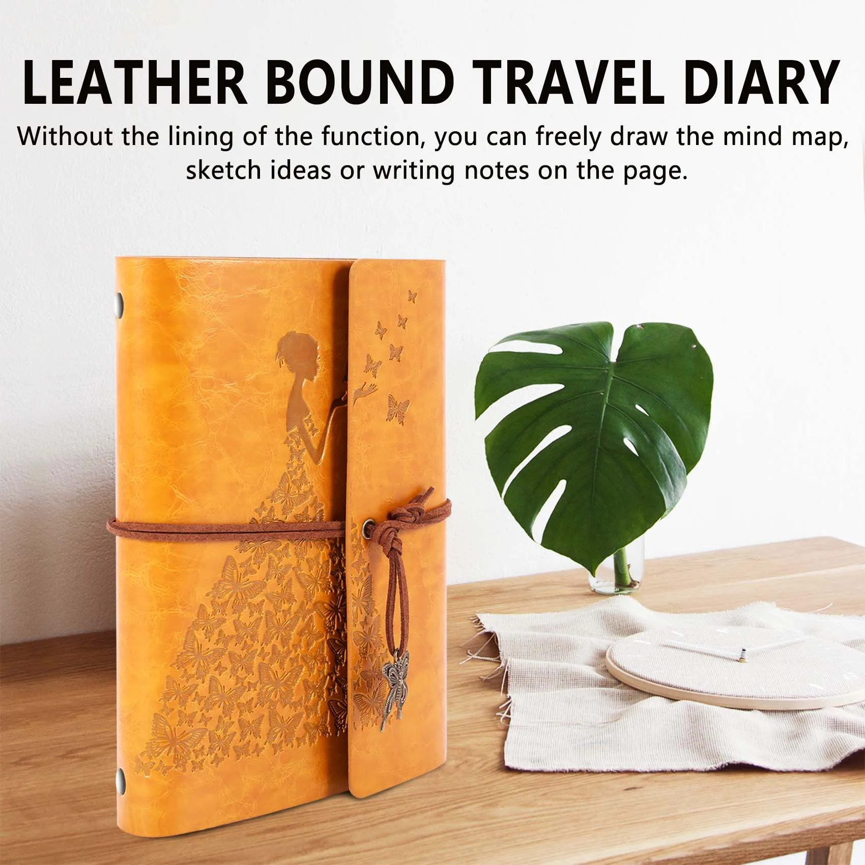 JUF-Refillable Notebook Journals,A6 Leather Bound Travel Diary Art Drawing Sketchbook Journals to Write in for Women/Valentine's