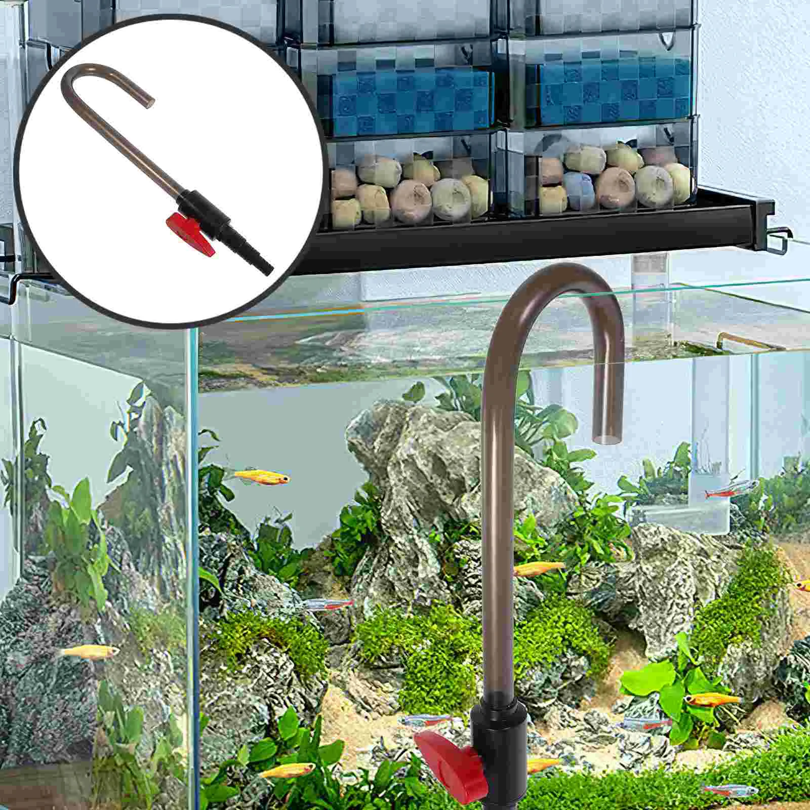 

Bent Pipe Fish Tank Gravel Aquarium Water Change Accessories Filling Tool Vacuum Pump Garden Watering Hook