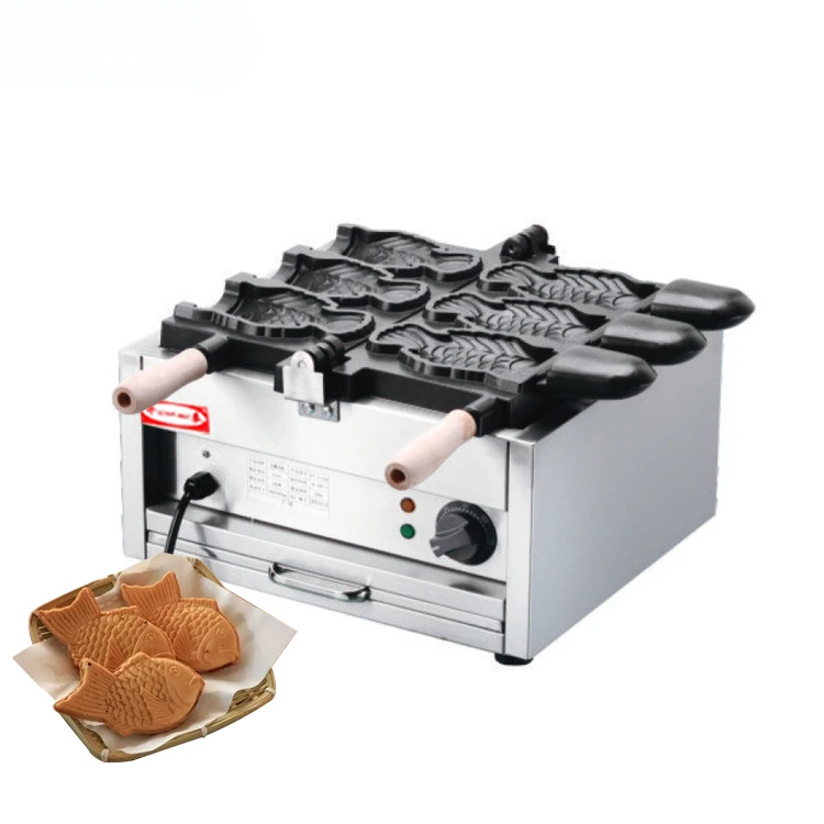 

110V-220V Commercial Electric Gas Fish Shape Open Mouth Ice Cream Taiyaki Waffle Waflera Making Maker Snack Machine