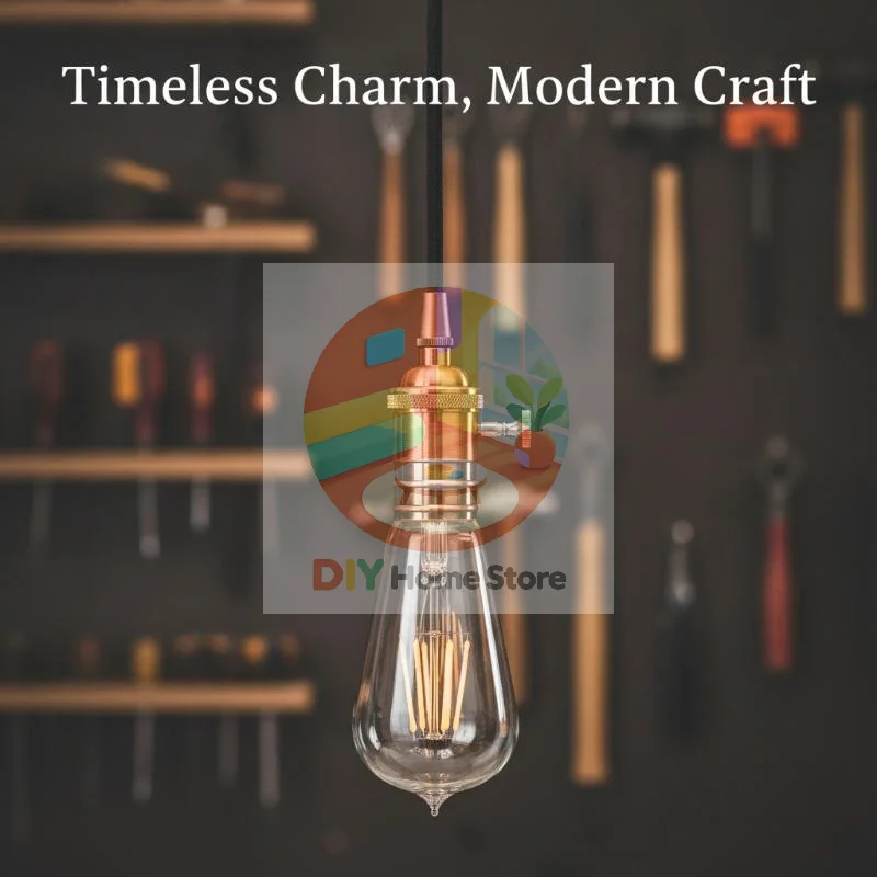 E27 Retro Lamp Holder Base Premium Aluminum Alloy with Independent Switch DIY Screw Socket for Antique Style Home Store Lightin