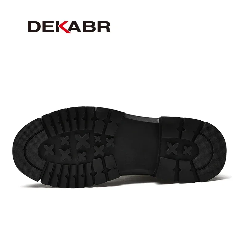 DEKABR Genuine Leather Zipper Casual Men\'s Boots Comfortable Winter Autumn Warm Fur Plus Waterproof Snow Boots Big Size 37-49