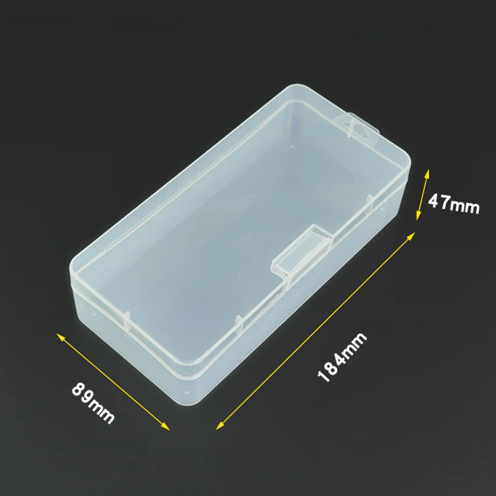 Caja de almacenamiento transparente de plástico rectangular, soporte para tornillos, contenedor organizador para componentes electrónicos, múltiples