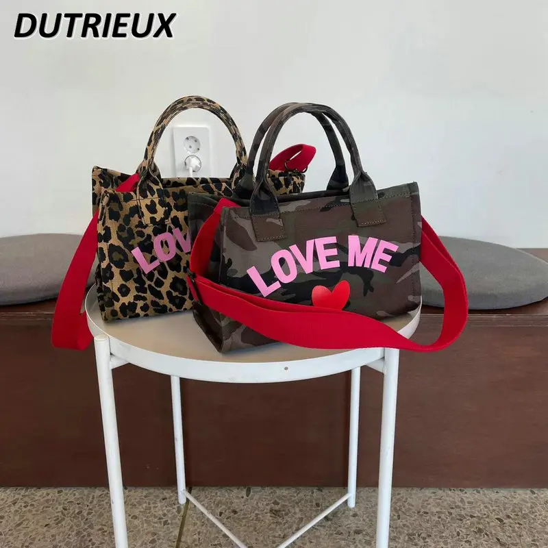 

Women's Handbags Leopard Camouflage Lettered Fashion 2024 New Spring Autumn Casual Shoulder Lager Messenger Bag for Lady