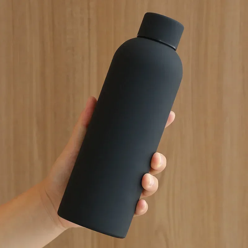Thermosflasche, Edelstahl, Thermo-Wasserflasche, Tasse, Thermo-Kaffeetasse, isolierter Vakuumbecher, Gummifarbe, Sportkessel