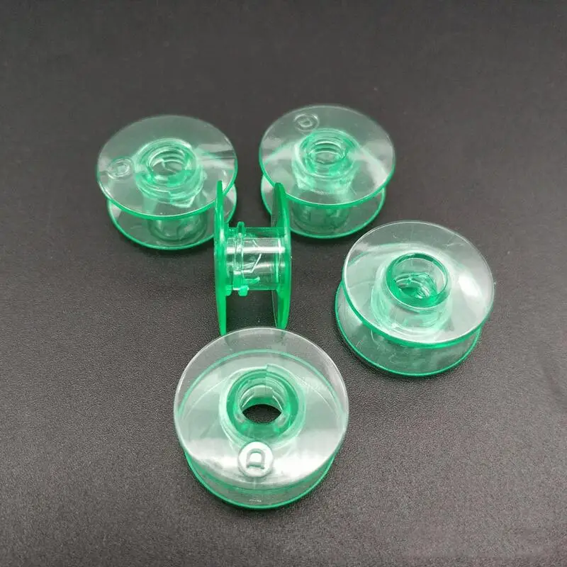 10Pcs/Lot Green Plastic Bobbins Fits For HUSQVARNA VIKING  Household Sewing Machines Many Models Sewing Accessories