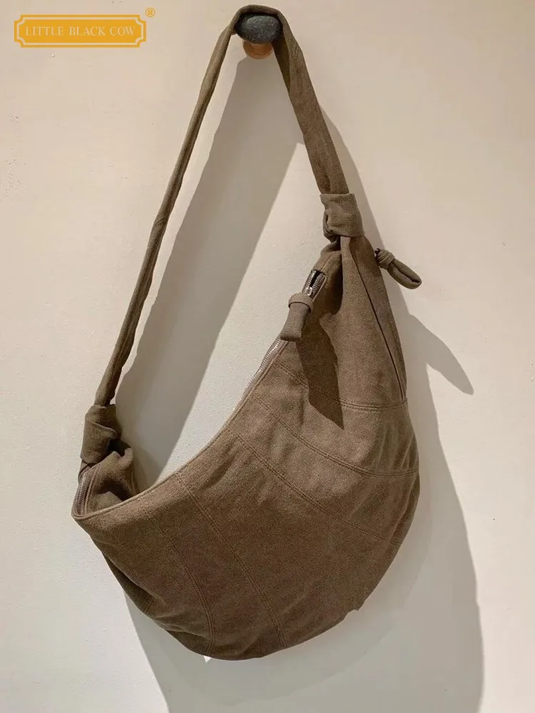 

Spring Summer Retro New Women Office Versatile Casual Large Capacity Canvas Bag Ladies Designer Single Shoulder Messenger Bags