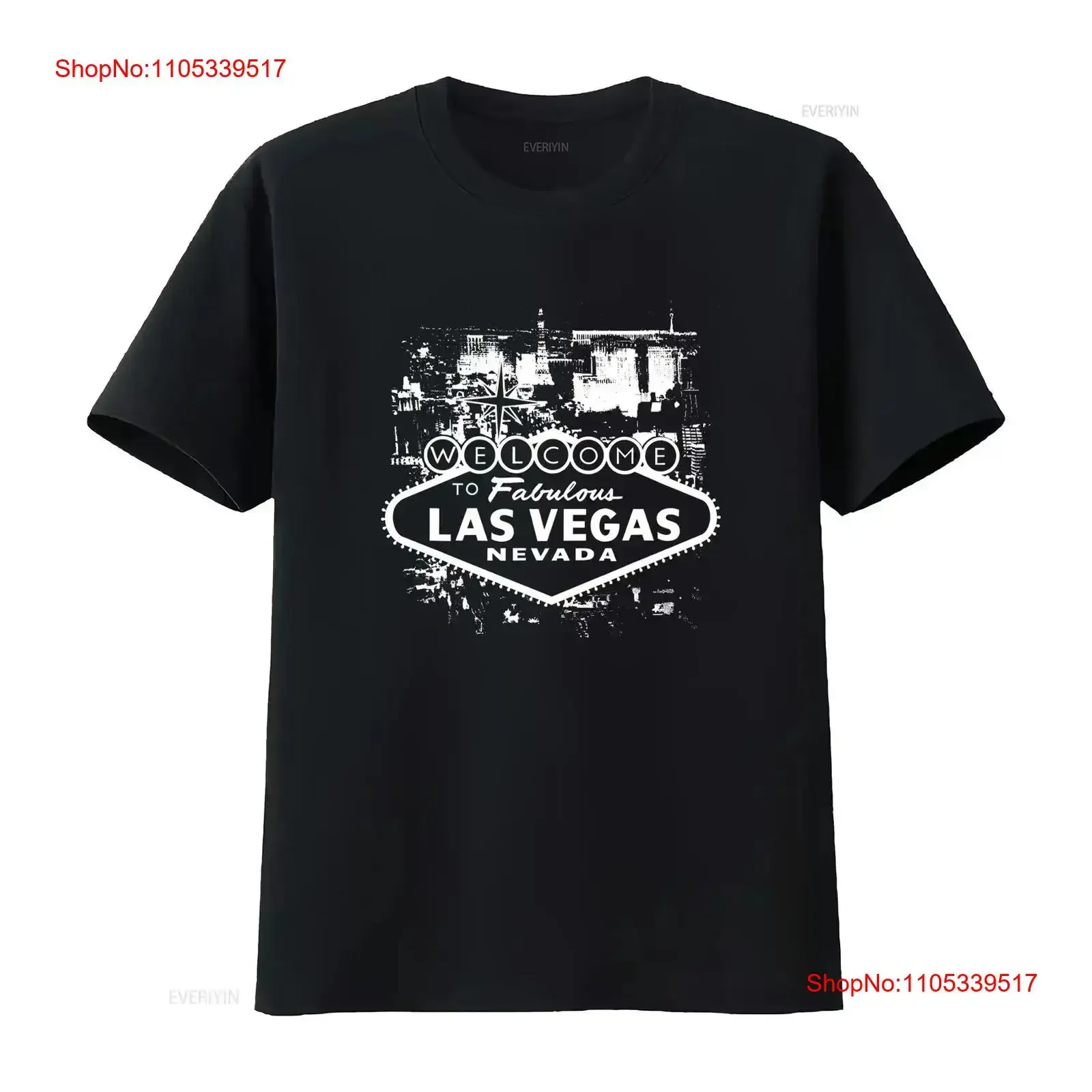 Men's Welcome to Fabulous Las Vegas Nevada Sign Strip Casino Poker Blackjack Gambling Vacation Tourist Crewneck T Shirt homme