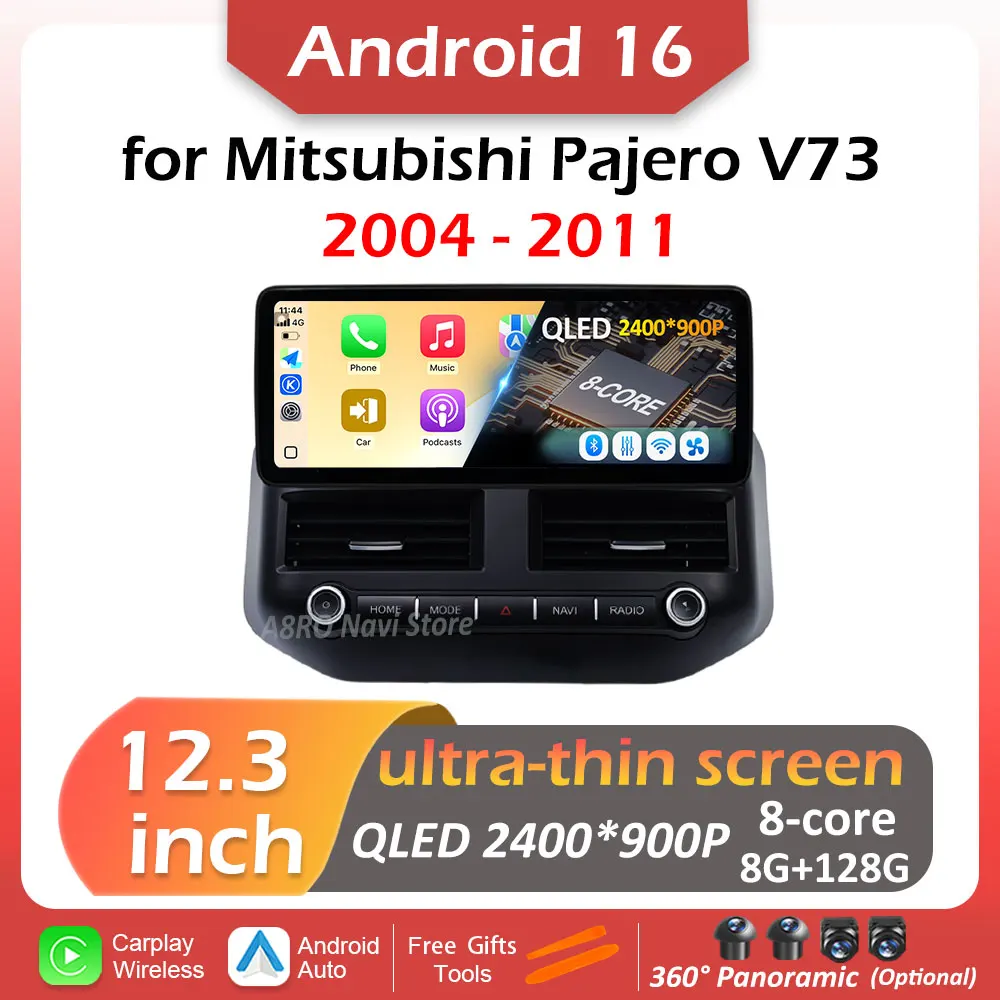 

Автомагнитола Bluetooth Android 16 для Mitsubishi Pajero V73 2004-2011 с мультимедиа, видеоплеером и Wi-Fi