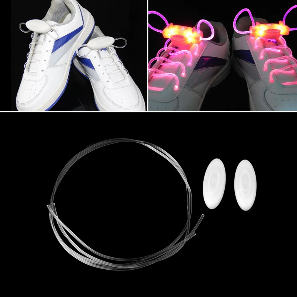 1 paio di lacci per scarpe sportive a LED Flash Light Glow Stick Strap lacci per scarpe da discoteca Party Club lacci piatti lacci per scarpe a cravatta a caldo