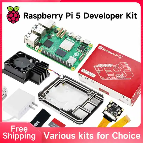 Official Raspberry Pi 5 Development Board AI MLLM 1G 2G 4G 8GB 16G RAM Latest New Different Accessorises Set Optional