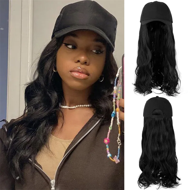 Best-selling new duck cap wig female long hair integrated wave roll synthetic fiber high temperature silk full head cover