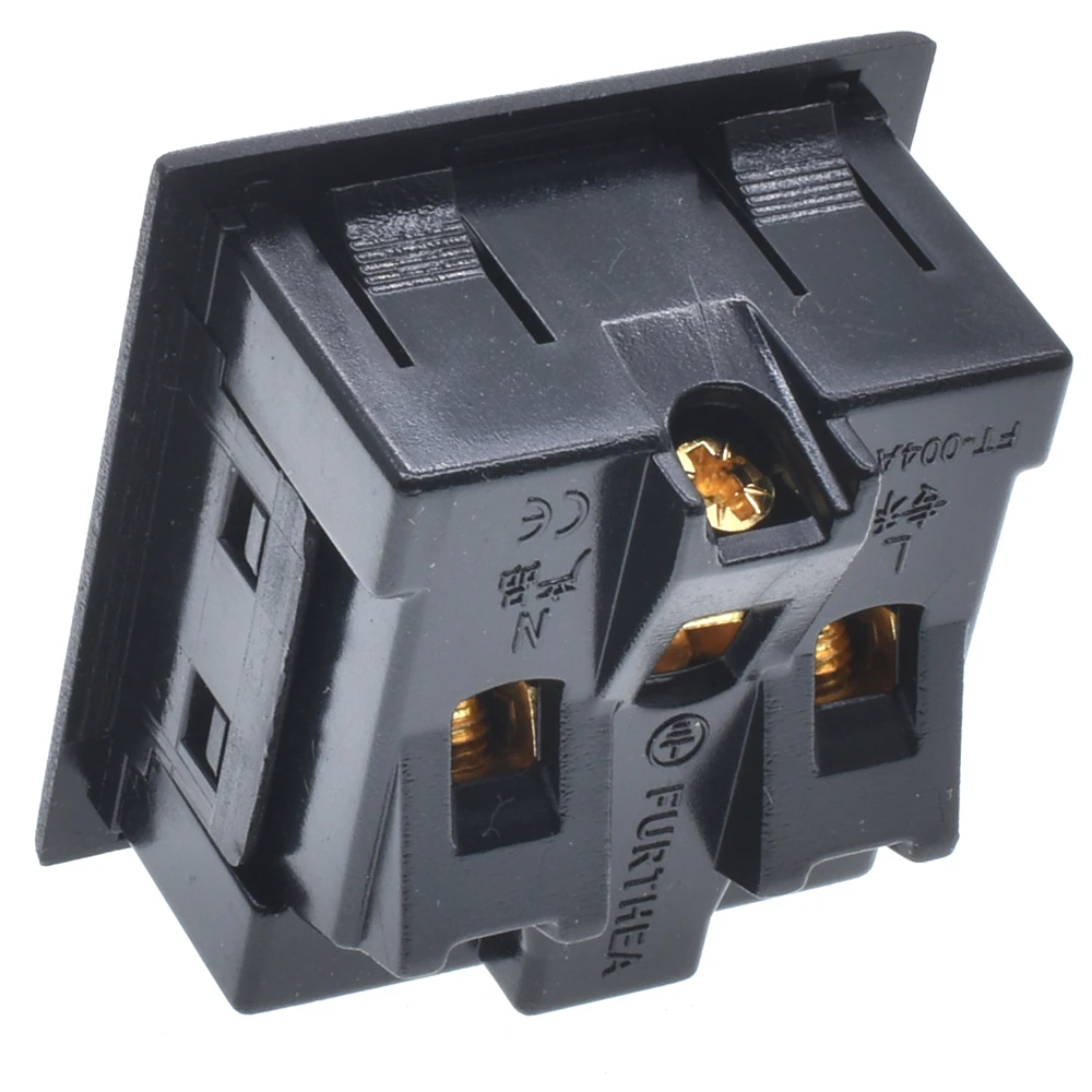 Chassis Female 3PIN AC US Nema 5-15R Inline Socket Plug Adapter Industrial Power Connector Power Supply Output Outlet 16A250V AC