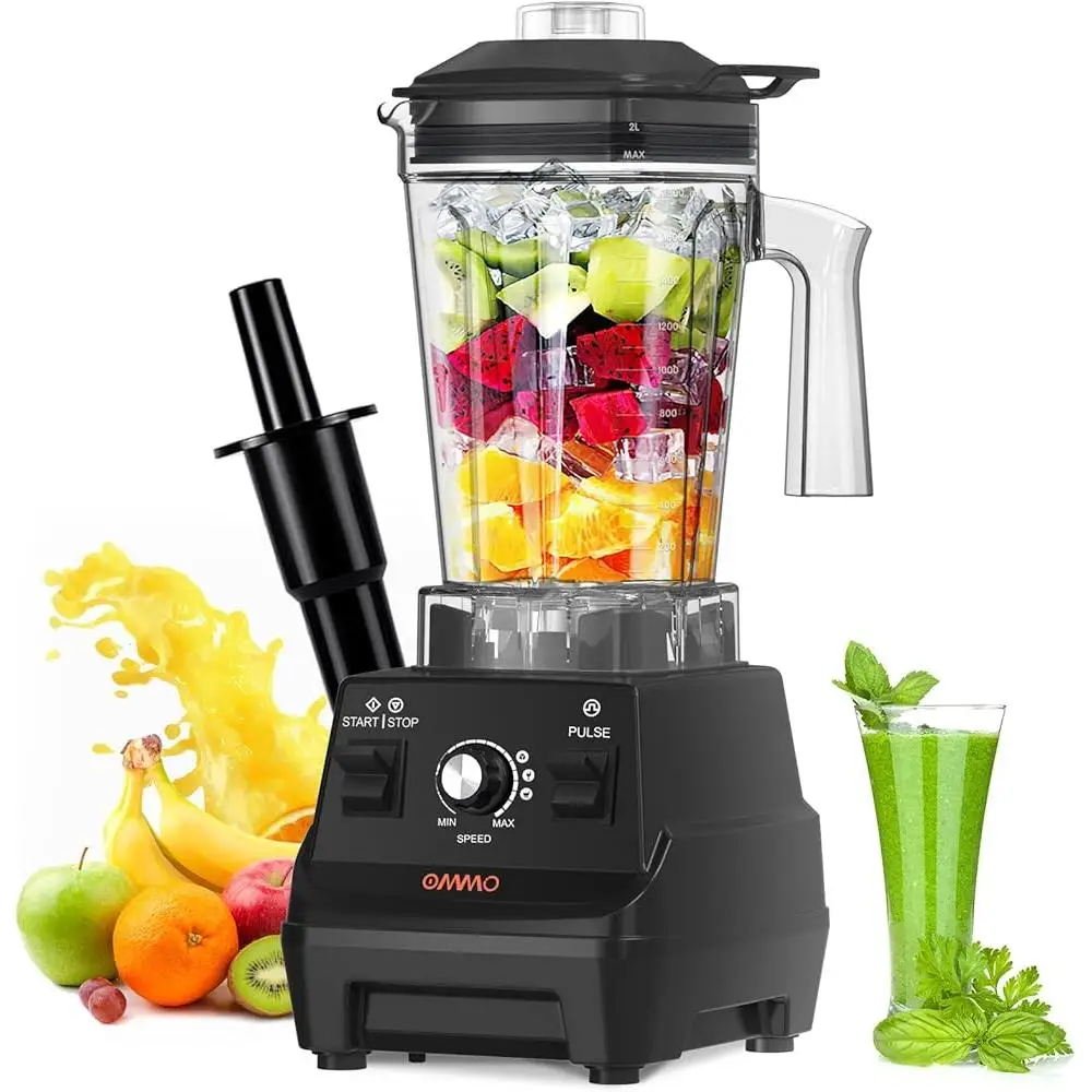 1800W High Speed Professional Blender Durable Stainless Steel Blades 60oz BPA Free Ice Crushing Smoothie Maker Variable Speed