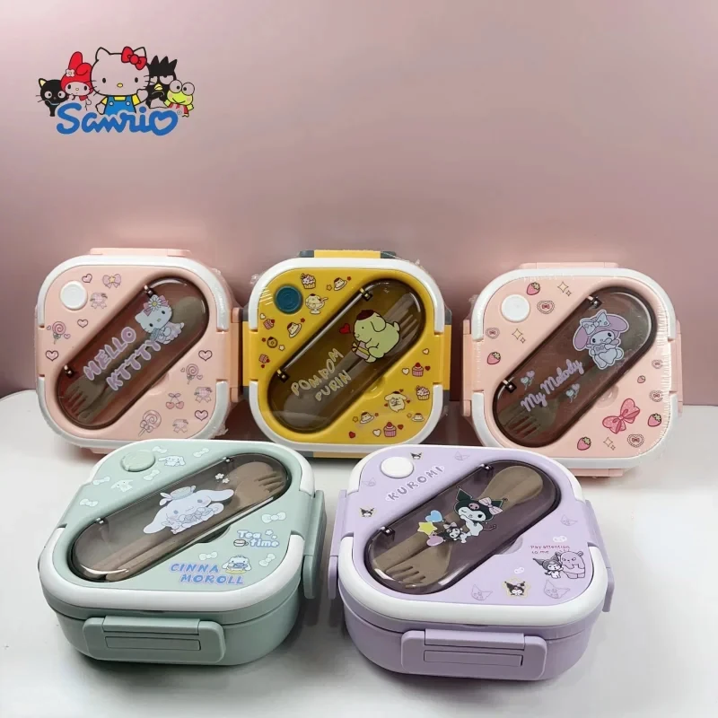 Sanrio Bento Box Convenient Lunch Box Lunch Camping Bowl Holiday Gifts for Boys and Girls Large-capacity Dispensing Boxes Anime