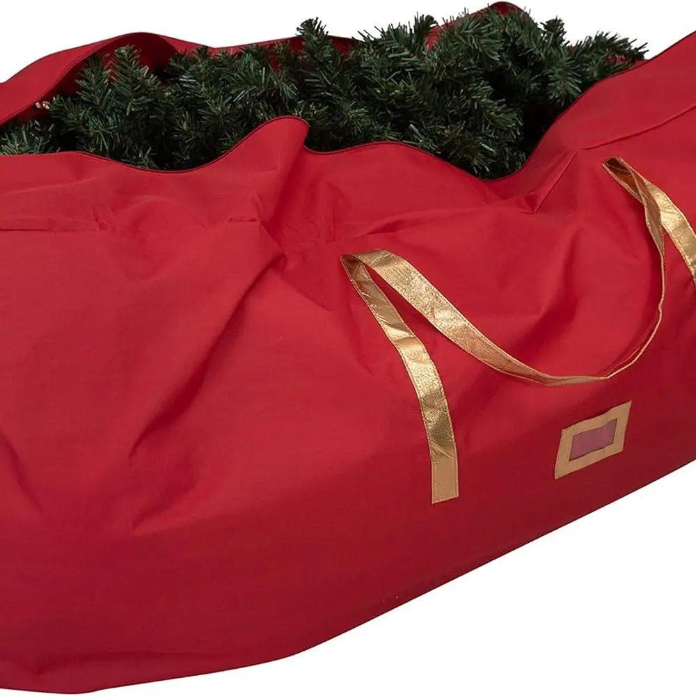 

Сумка для хранения искусственной рождественской елки на 6 футов — складной органайзер для праздничных украшений красного цвета