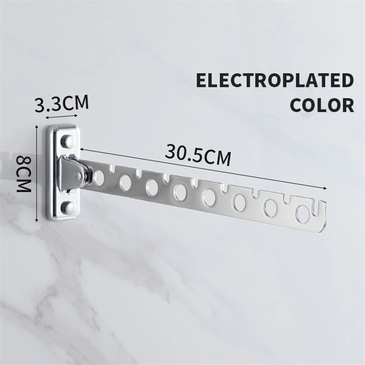 ABJZ Wall Mount Coat Hanger,Folding Clothes Drying Racks,Sturdy Hanging Clothes Hanger,Laundry Room Drying Rack(8-Hole)