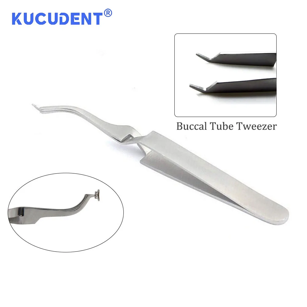 KUCUDENT Dental Orthodontic Bracket Buccal Tube Tweezer Holder Forcep Stainless Steel Surgical Tools Dentistry Instruments