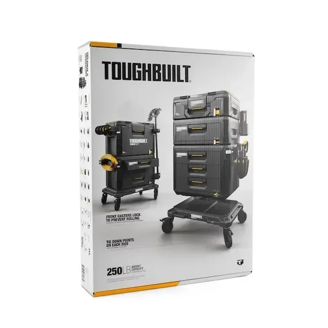 TOUGHBUILT TB-B1-T-10 롤링 도구 상자 마운트 브래킷 도르래, 모바일 섀시 베이스, 탈착식 트레이 도구 액세서리