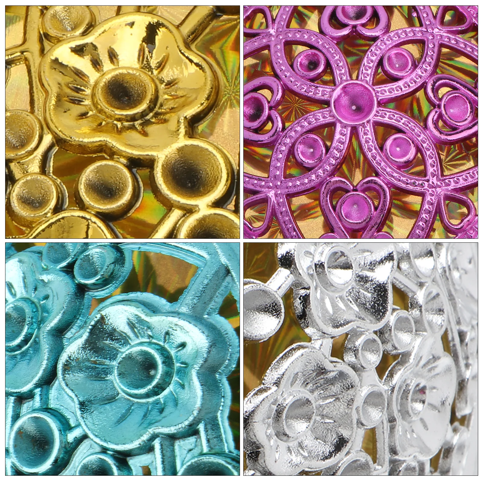 

5 Pcs True Small Makeup Mirror Foldable Portable Pocket Hollow-out Pattern