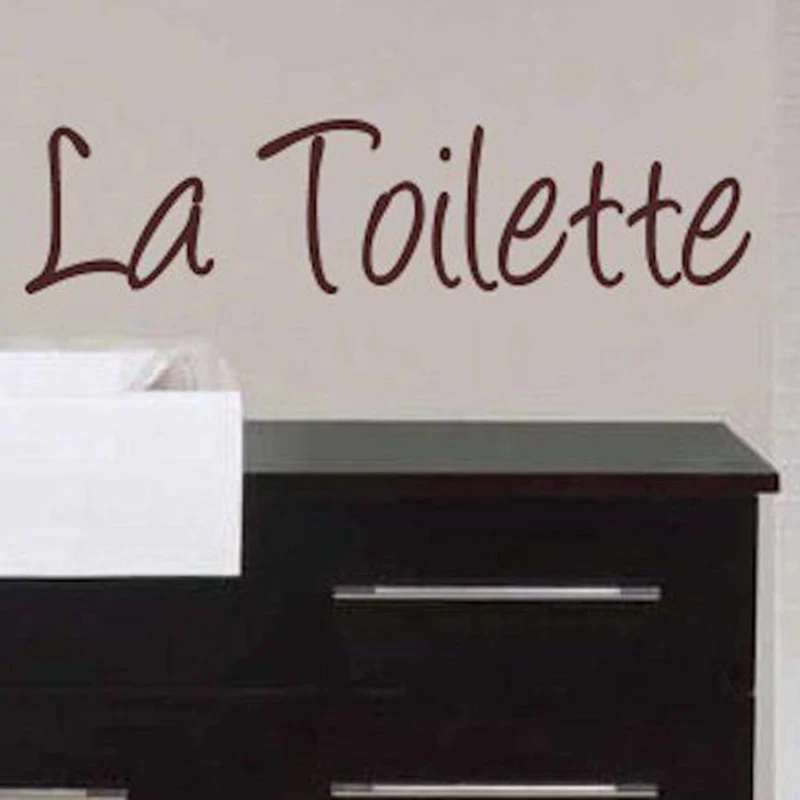 Franse Woondecoratie-Wc Entrance Sign Sticker La Toilette Muursticker Citaat Decal Voor Frankrijk Home Toilette Decor