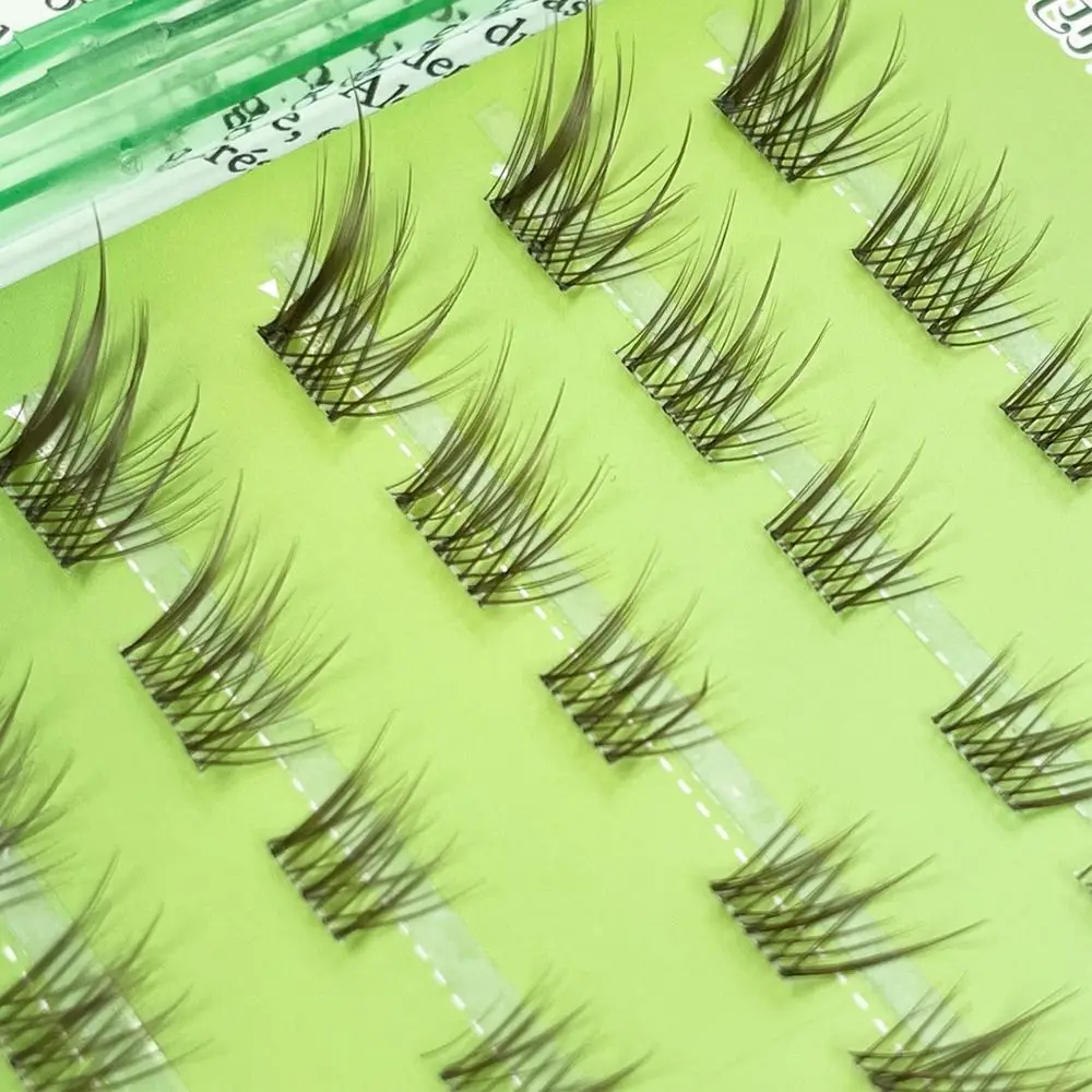 3D Manga Fox Eye marron grappes de cils brun foncé doucement grappes de cils naturel moelleux cils individuels bricolage Extensions de cils