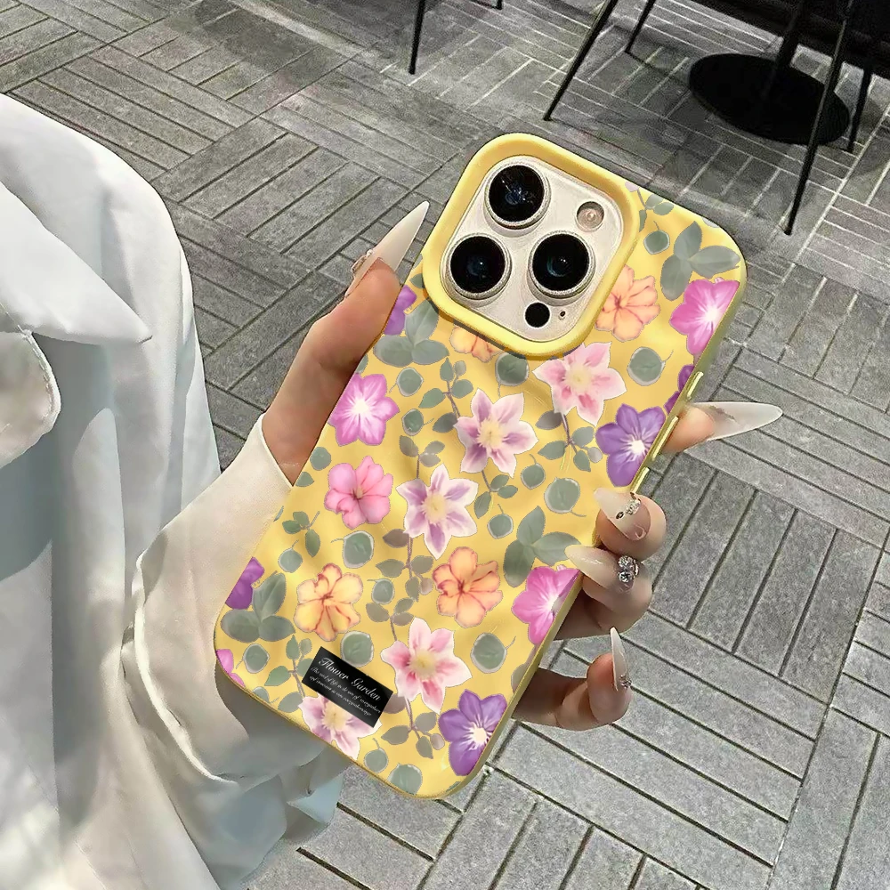 Frühlings-Klematis-Blumen Handyhülle für iPhone 17 16 15 14 13 12 11 Pro Max 14 15 Plus 17 Air Falten-Wellen Weiche Silikonhülle – Detail 5