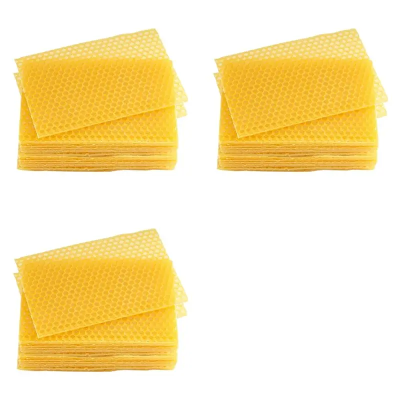 

【ORNAMENT】Beeswax Sheets 90Pcs Beeswax Foundation Sheets Wax Foundation For Bee Frames Natural Honeycomb Sheets Beeswax Sheets