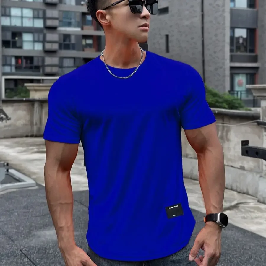 

Man Tee Shirts O Neck Quick-drying Skinny Alphabet Vintage Clothing T Shirt for Men Korean Original Summer Elastic Hot Funny Top