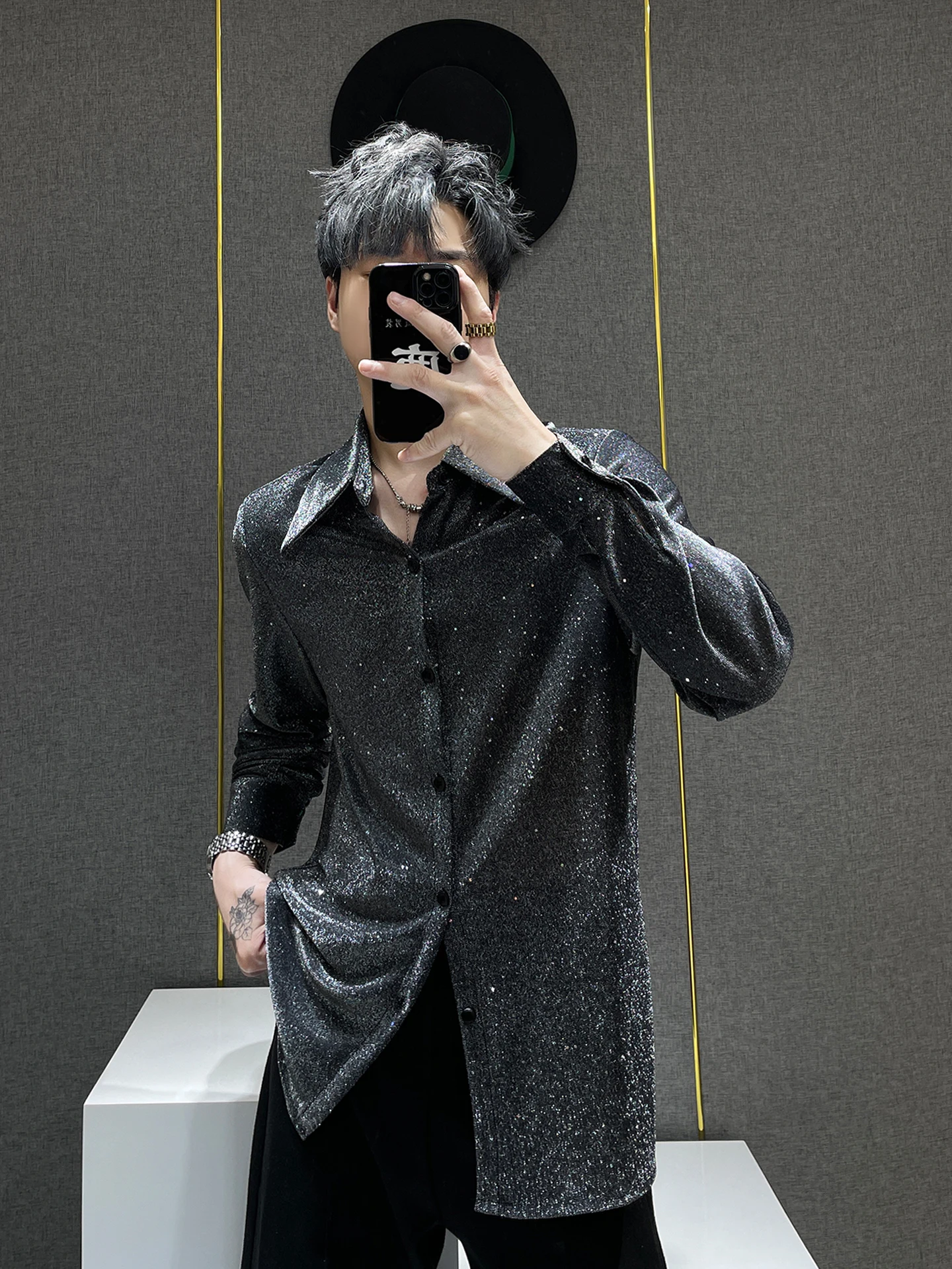 Men's Niche High-end Shirts Men's 2025 Summer New Long-sleeve Breathable Design Shoulder Shirt Male Handsome Loose Comfort Tops