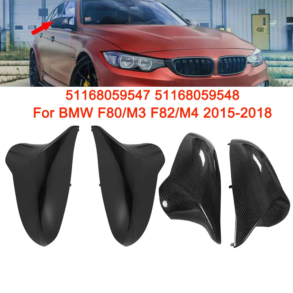

For BMW F80/M3 F82/M4 2015-2018 LHD RHD Mirror Cover Car Side Rearview Mirror Cover Cap 51168059547 Gloss Black Carbon Fiber