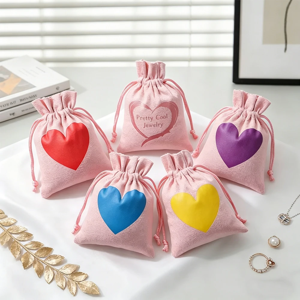 

50/100Pcs Custom Logo Velvet Jewelry Drawstring Pouch Bag Flannel Wedding Favor Candy Gift Bag for Brooch Rings Cosmetic Makeups
