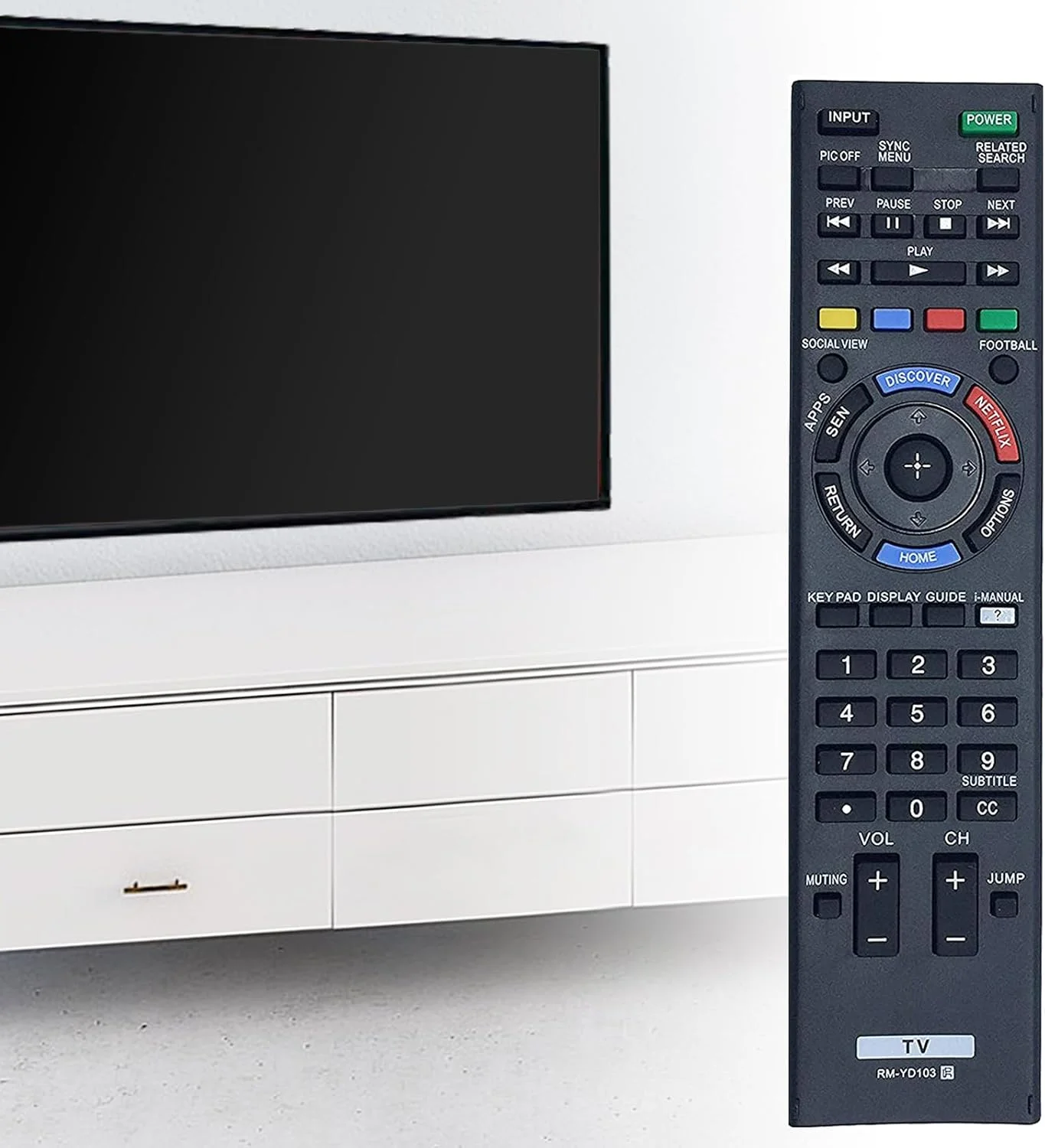 NEW RM-YD103 Remote Control for SONY Bravia LED LCD HDTV RM-YD065 RM-YD035 KDL-50W706B