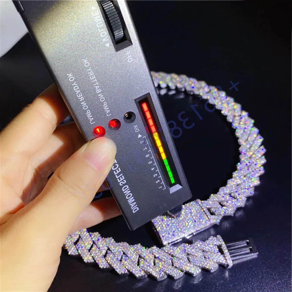 

20 мм Роскошная кубинская цепочка для мужчин в стиле хип-хоп, блестящие ювелирные изделия, Vvs, муассанит, кубинская цепочка Iced Out