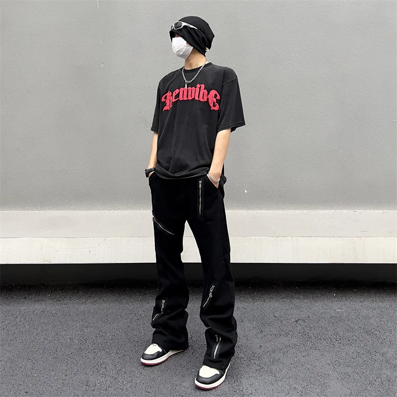 

Мужские повседневные брюки Bla: весенне-осенние, тонкие, прямого кроя, спортивный дизайн, на молнии, для отдыха, модные, дышащие, прямые.