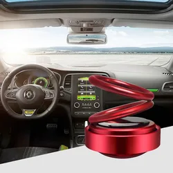 Car Perfume Ornaments Solar-Powered Double-Ring Suspended Rotating Fragrance High-End Car Interior Decoration Supplies