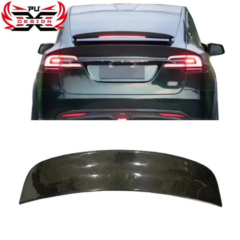 

For Tesla Model X Plaid 2021-2023 Carbon Fiber Rear Spoiler Wing Root Spoiler Wing Body Kit