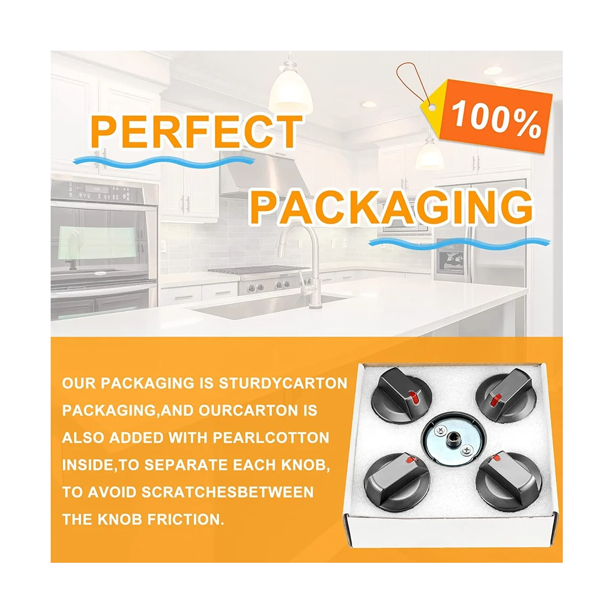 Fogão inoxidável preto Gás Range Knobs Substituição, DG64-00473B, Fit para NX58M6850SG,NX58J5600SG,NX58J7750SG, 1Pc