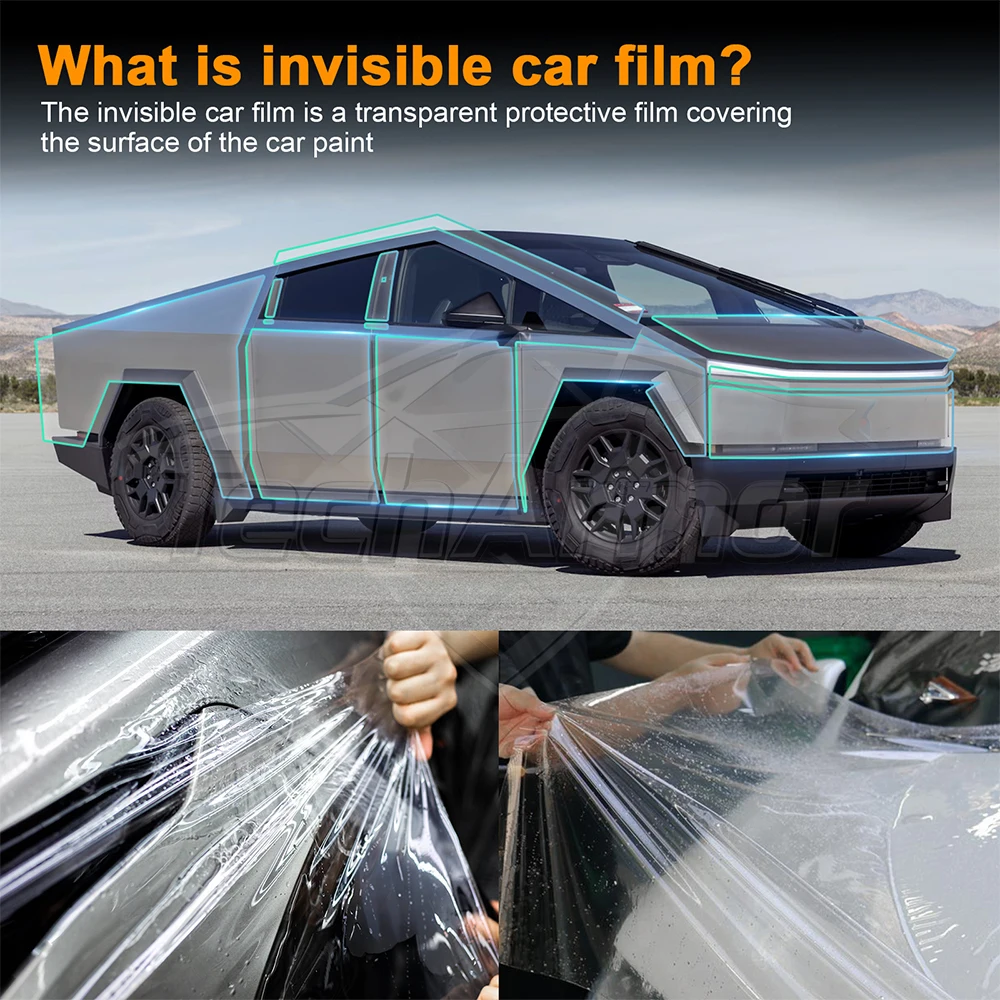 TPU Car Headlight Protective Film For Tesla Cybertruck 2024 2025 2026 Transport & Smoke Anti-Scratch Auto External Accessories