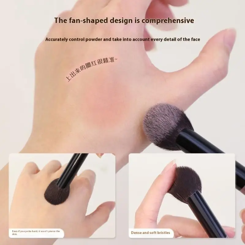 1 pz piccolo pennello per fard a forma di ventaglio fard in polvere crema fard liquido pennelli per trucco pennello per fard preciso strumenti per trucco