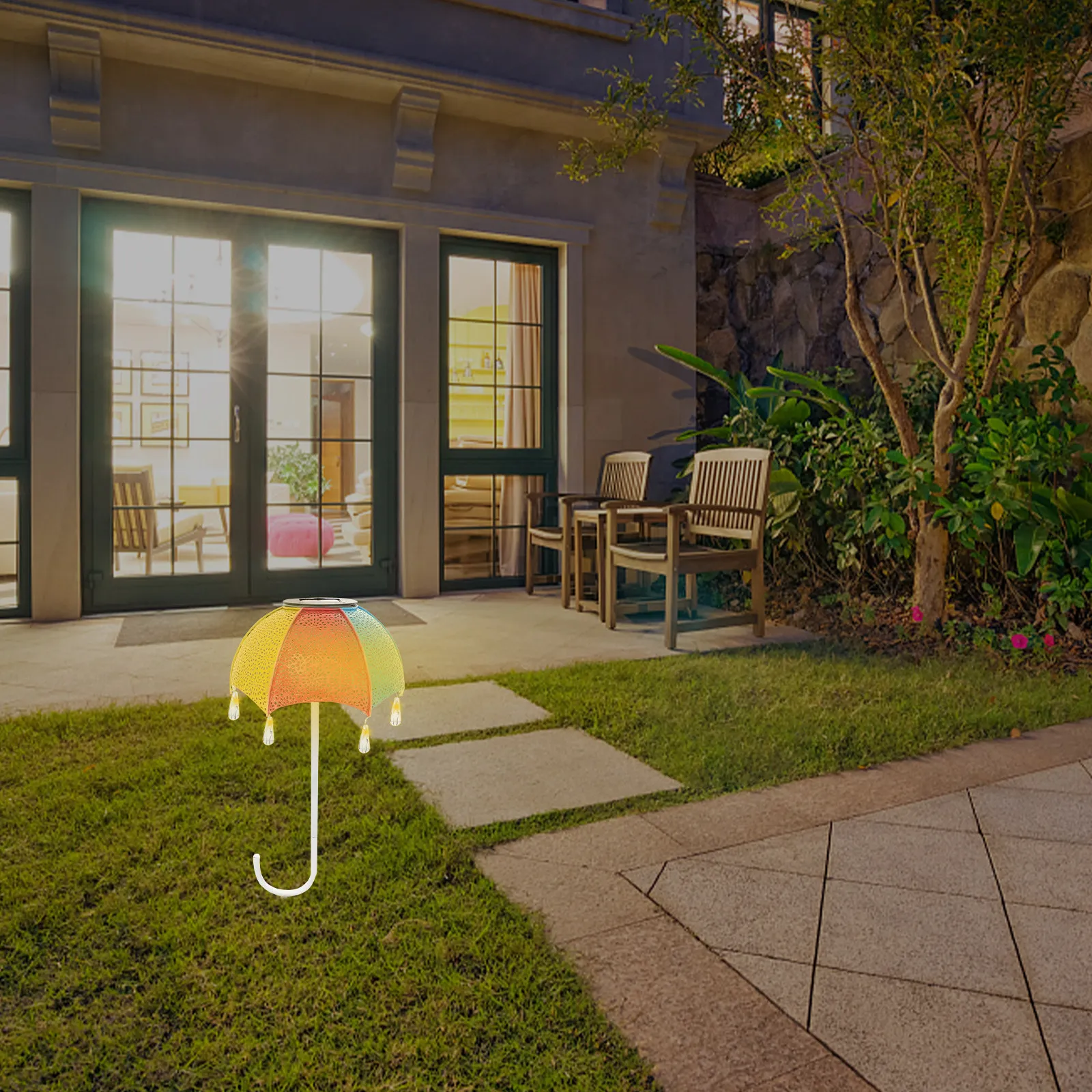 

Outdoor Solar Lanterns Lamp Lampposts Lights Waterproof Street Iron Garden Decor Landscaping Powered Ground