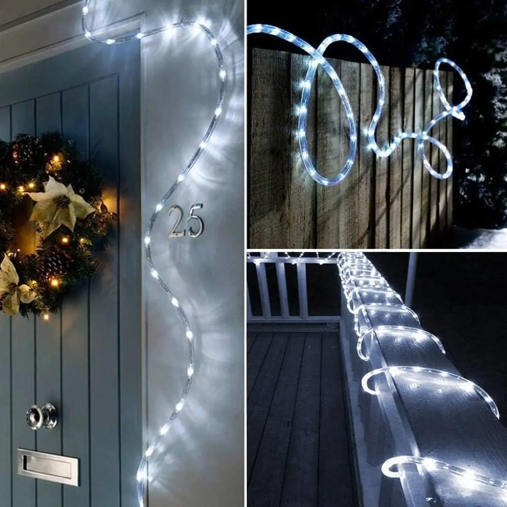 

300LED Solar Rope Strip Light Outdoor Waterproof Fairy Light Strings Christmas Decor for Garden Lawn Tree Yard Fence Pathway