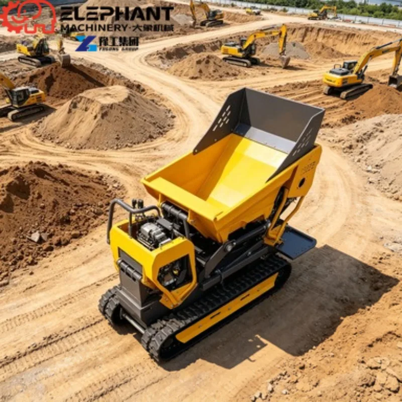 Factory Direct Sale 0.8 Ton 0.5 Ton Small Crawler Dumper High Angle Dump Vehicle Transport Vehicle Hydraulic Mini Crawler Dumper
