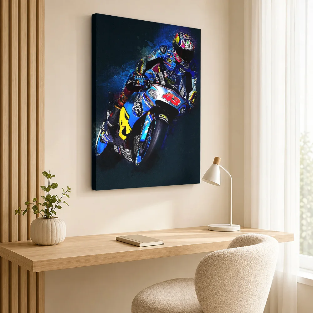 Jack Miller MotoGP Cornering Framed Canvas Poster Bold Action Design Wall Decor With Customized Photo For Garage Ideal Fan Gift