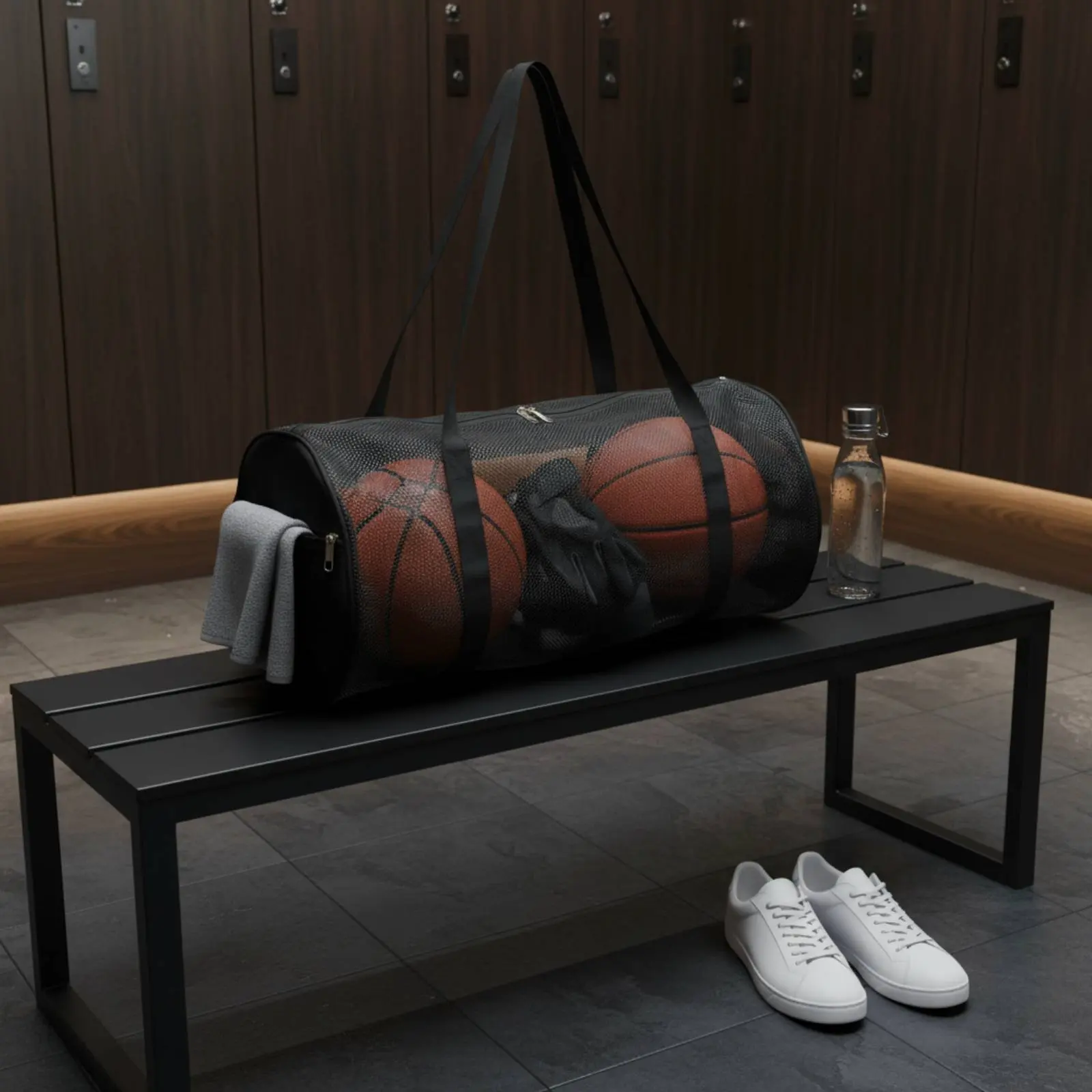 Sports Carrier Bag Sturdy Large Capacity Mesh Bag Lightweight Versatile for Coaches, Gym