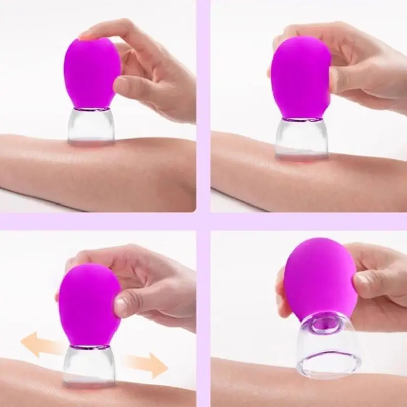 

G99E 10PcsFacial Cupping Cups Glass Silicone Cups Vacuum Suction Glass Cupping Set
