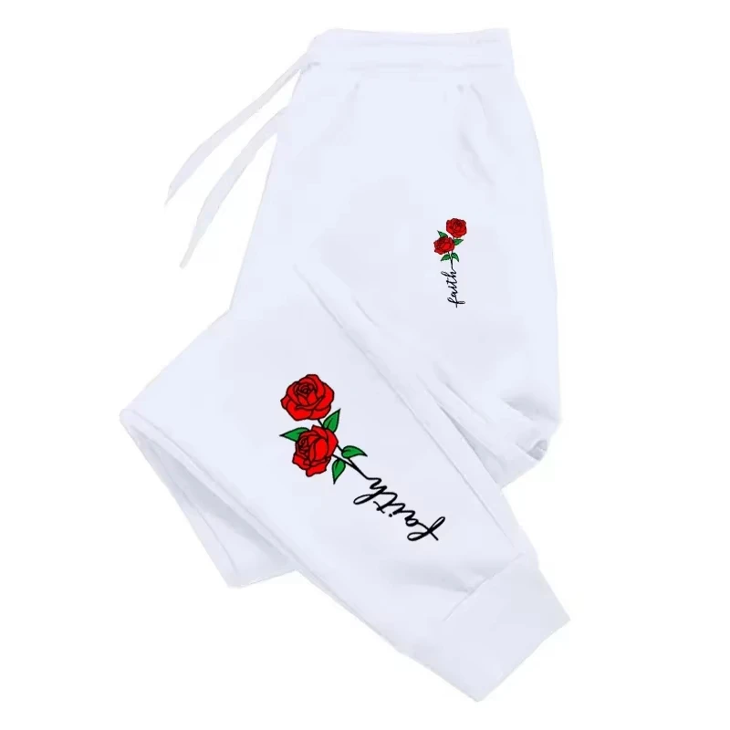 

2025 Beautiful Flowers Printing Womens Sweatpants Daily Casual Fashion Trousers Sports Jogging Sweat Mens Pants Street Hot Sale