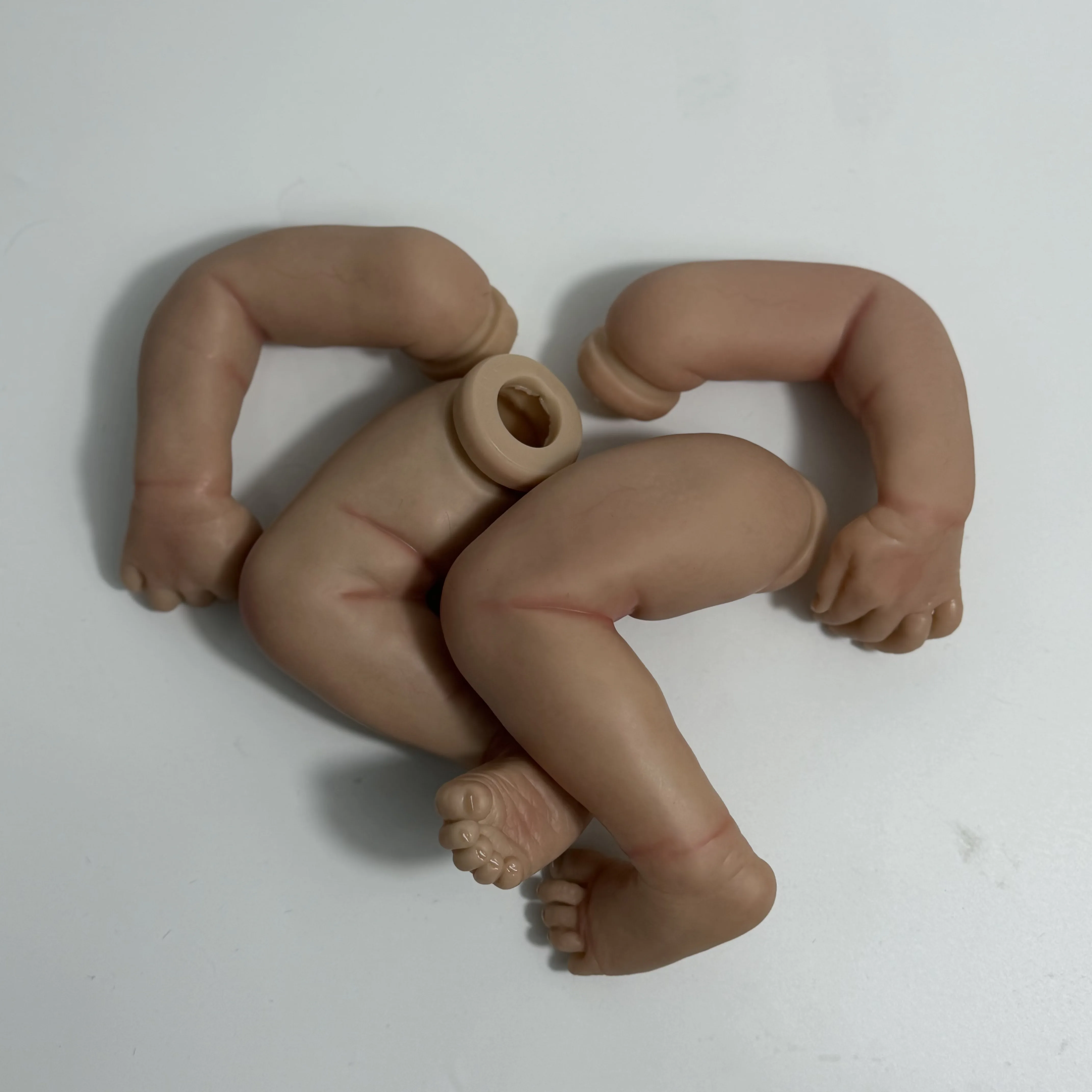 17 Inches Already Painted Bebe Levi Awake With Hair Transplant Doll Kits Vinyl Reborn Doll Unassembled DIY Reborn Doll Kit Gift view 4